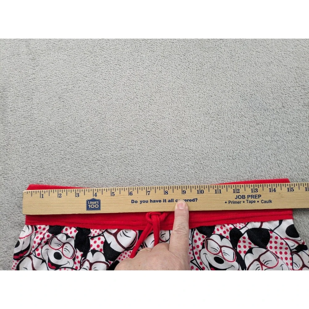 Disney Mickey Mouse Pajama Pants Womens Size Small Red Polka Dot Cotton Lounge - Picture 6 of 11